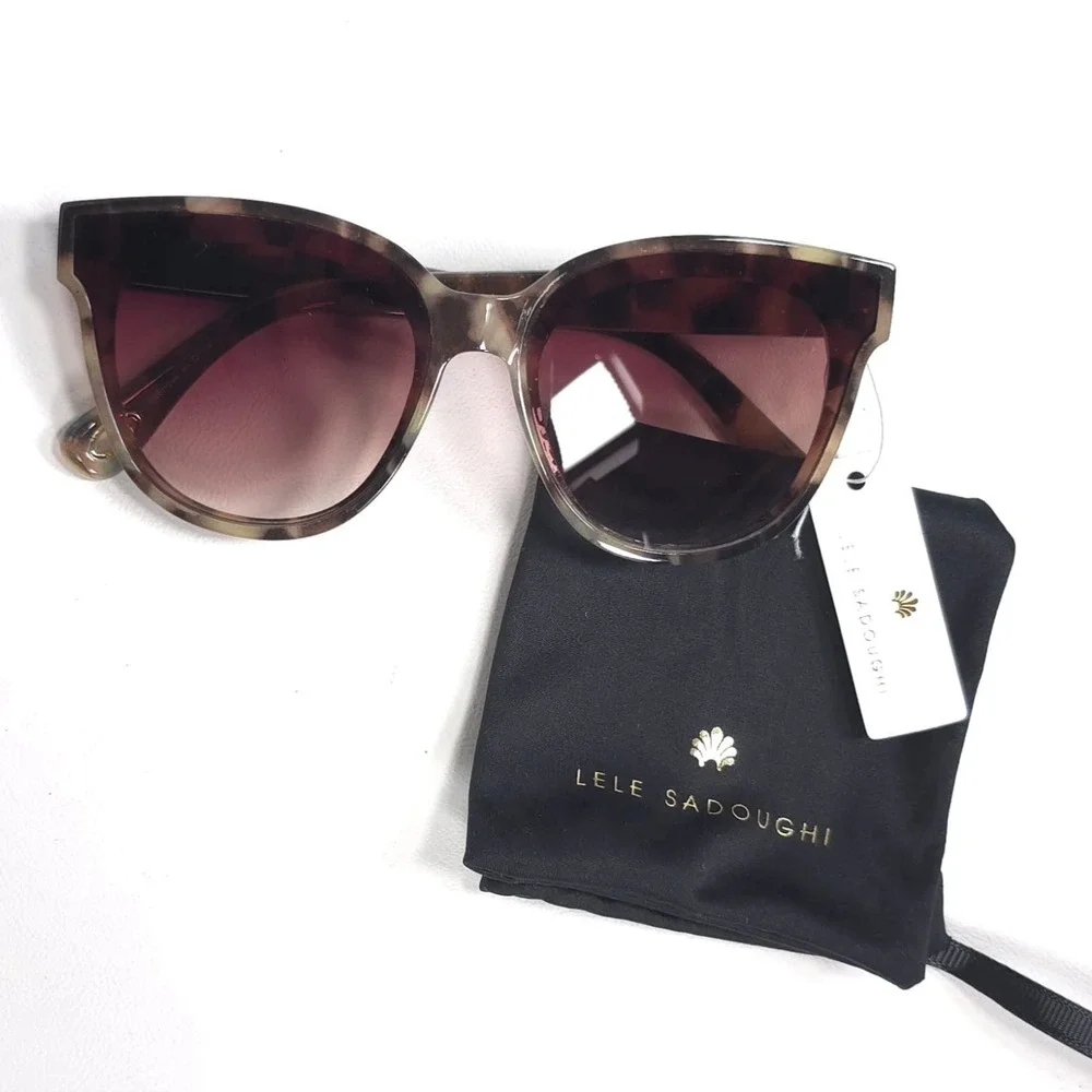 LELE SADOUGHI Women's New Sunglasses Retro Cat Eye Tortoise UV400